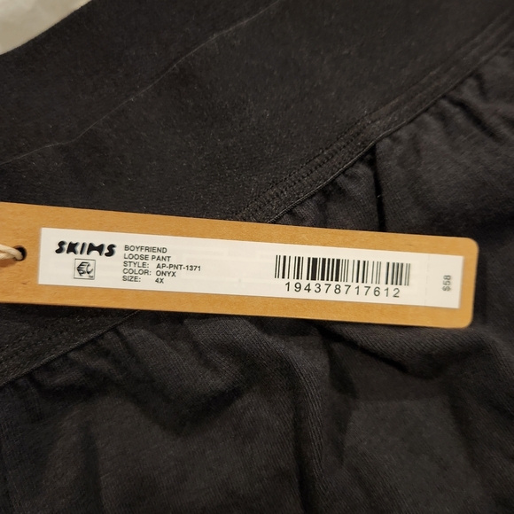 SKIMS Boyfriend Loose Pant Onyx Black sz 4X $58   W-780 - Picture 8 of 13